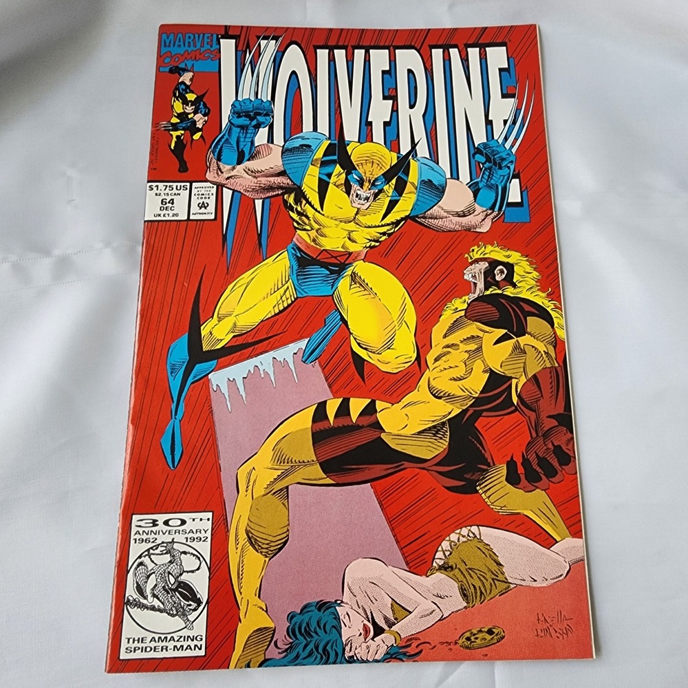 Marvel Wolverine Comic Book #51 December 1991 30th Anniversary Spider-Man FN Key